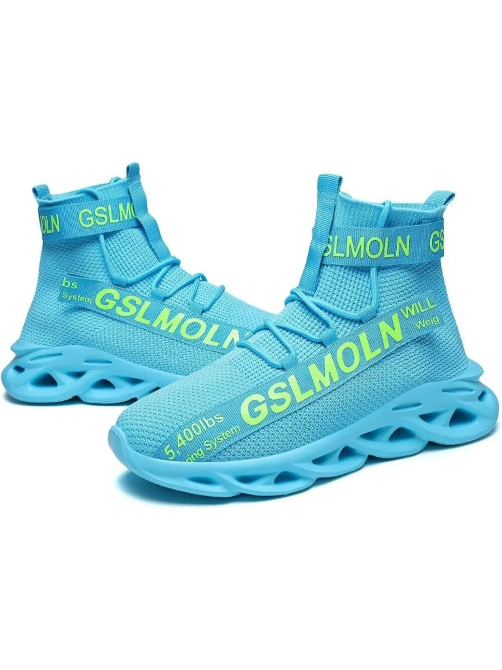 🆕Men's Blue High Top Sneakers Breathable Gym Athletic Running Walking Tennis